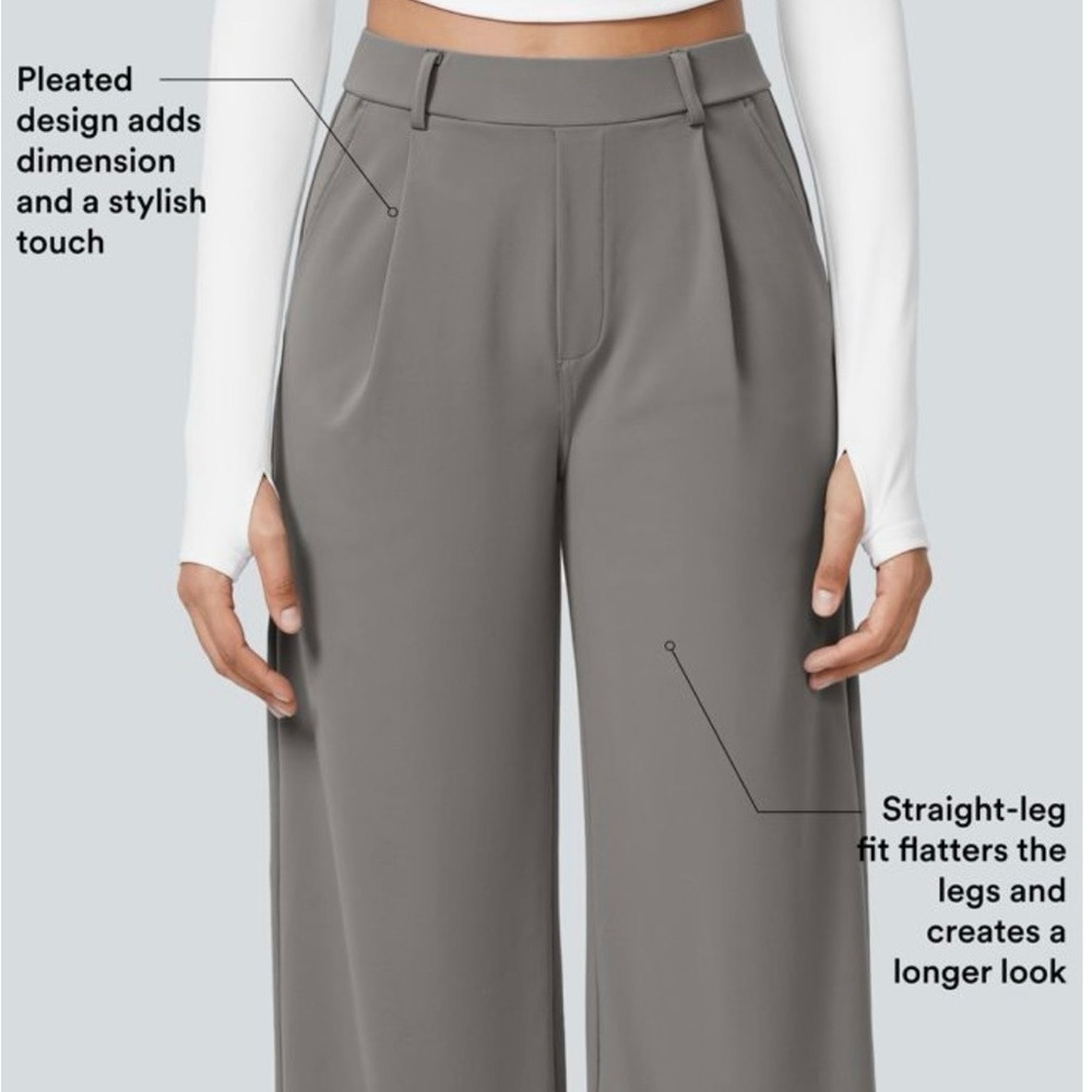 NWOT Halara Flex DayStretch High Waisted Pocket Straight Leg Work Pants - Picture 3 of 8